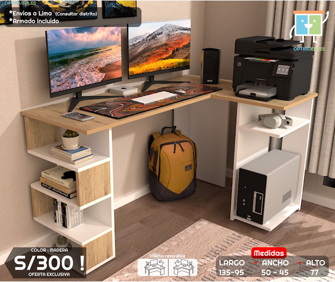 Escritorio Alpha pro moderno color madera*