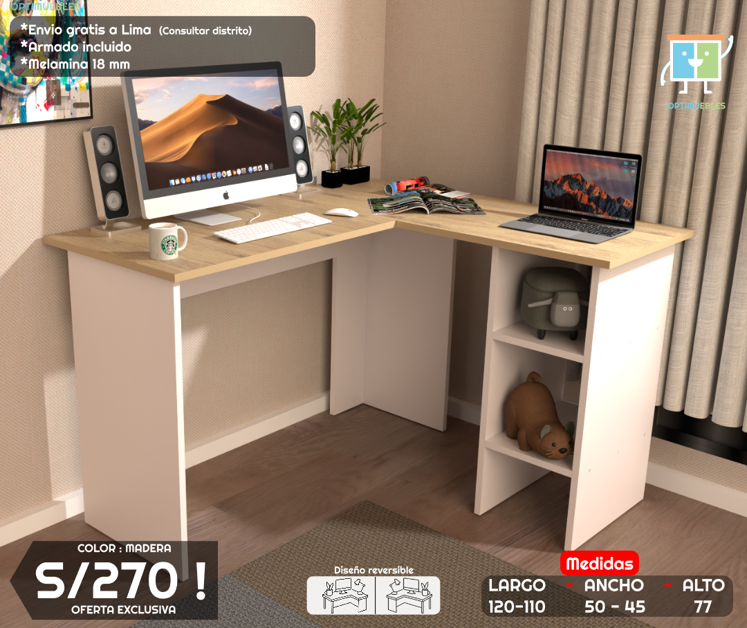 Desk Link minimalista moderno y madera*