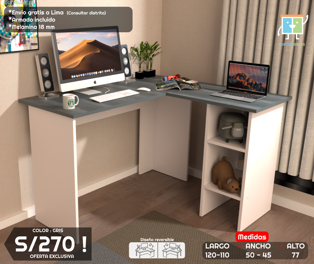 Desk Link minimalista moderno y gris*