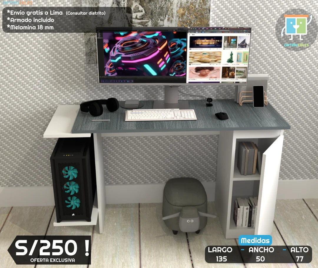 Level Desk gamer moderno y atrevido*