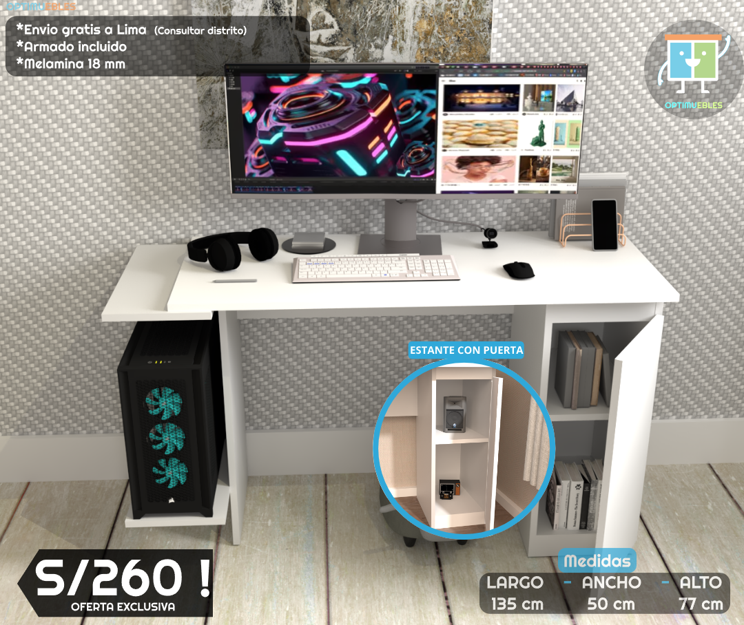 Level Desk gamer moderno y atrevido*