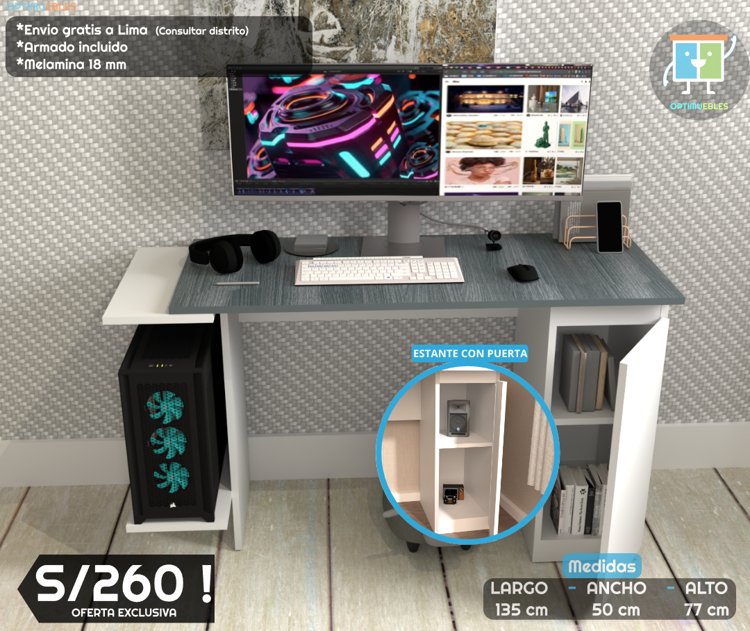 Level Desk gamer moderno y atrevido*