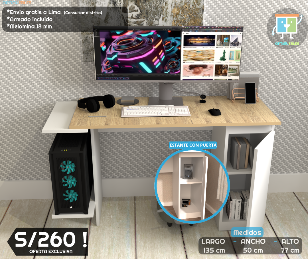 Level Desk gamer moderno y atrevido*