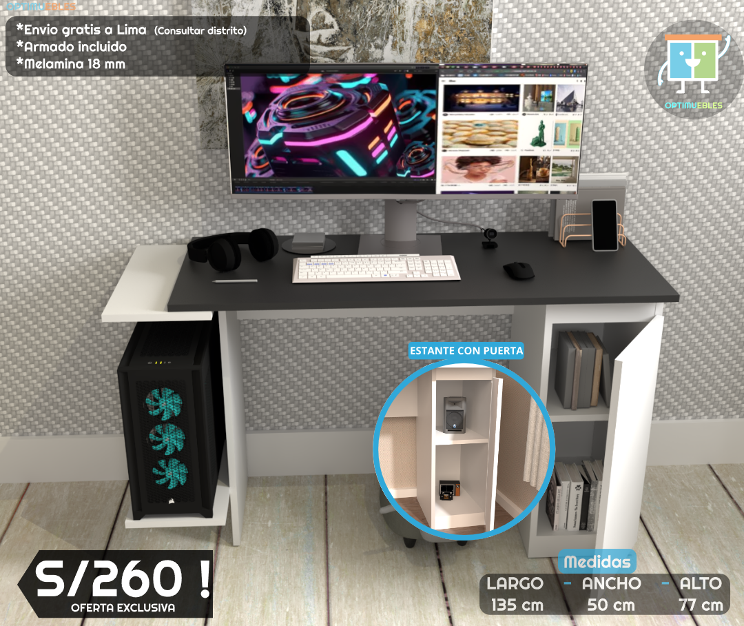 Level Desk gamer moderno y atrevido*
